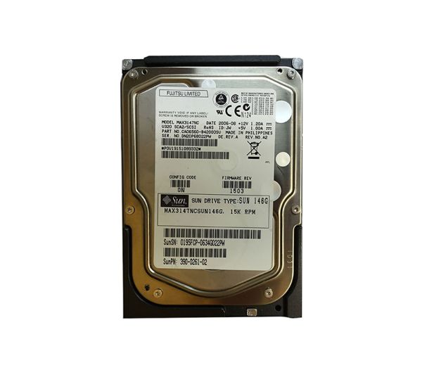 390-0261-02 Sun 146GB 15000RPM Ultra-320 SCSI Hot-Pluggable LVD 80-Pin 3.5-inch Hard Drive