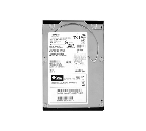 390-0265-02 Sun 73GB 10000RPM Ultra-320 SCSI Hot Swap LVD 80-Pin 3.5-inch Hard Drive