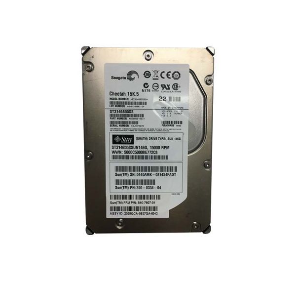390-0334 Sun 146GB 15000RPM SAS 3GB/s Hot-Pluggable 3.5-inch Hard Drive