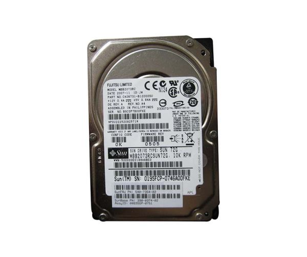 390-0374 Sun 73GB 10000RPM SAS 3Gb/s 2.5-inch Hard Drive
