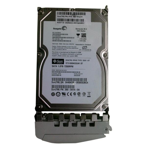 390-0414 Sun 1TB 7200RPM SATA 3GB/s 32MB Cache 3.5-inch Hard Drive