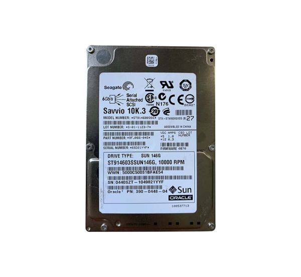 390-0448 Sun 146GB 10000RPM SAS 3GB/s Hot-Pluggable 2.5-inch Hard Drive