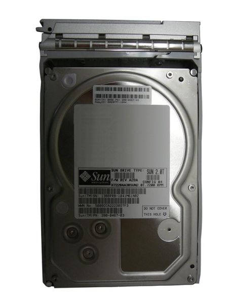 390-0467-03 Sun 2TB 7200RPM SATA 3GB/s 32MB Cache 3.5-inch Hard Drive