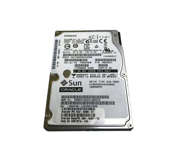 390-0487-02 Sun 300GB 10000RPM SAS 6GB/s 16MB Cache Hot-Swappable 2.5-inch Hard Drive