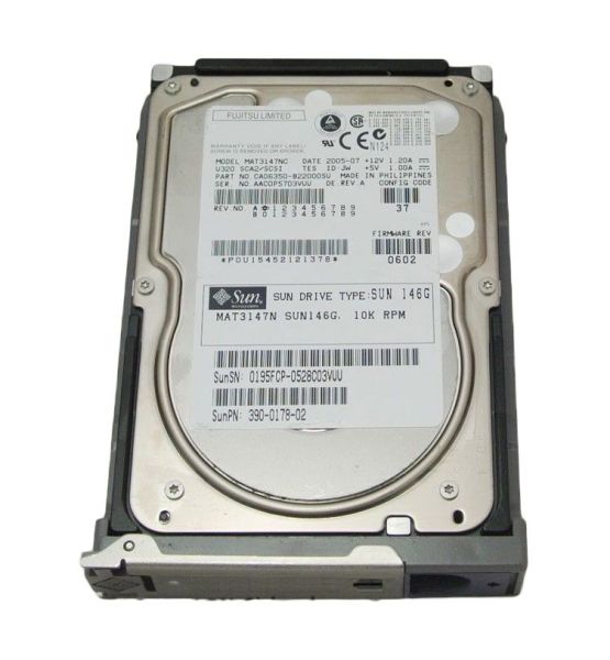 3900178 Sun 146GB 10000RPM Ultra320 SCSI LVD Hot-Pluggable 80-Pin 3.5-Inch Hard Drive