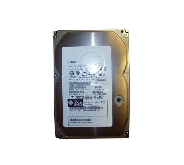 3900360-02 Sun 73GB 15000RPM Ultra-320 SCSI LVD Hot-Pluggable 80-Pin 3.5-inch Hard Drive
