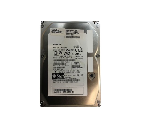 3900361-01 Sun 146GB 15000RPM Ultra-320 SCSI LVD Hot-Pluggable 80-Pin 3.5-inch Hard Drive