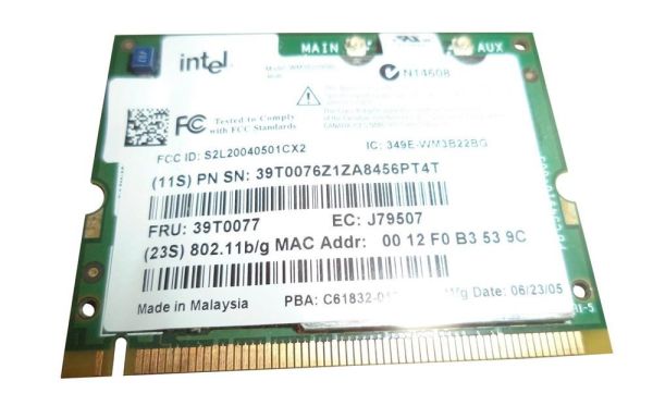 39T0077 IBM 802.11b/g Mini-PCI Wireless Card for ThinkPad