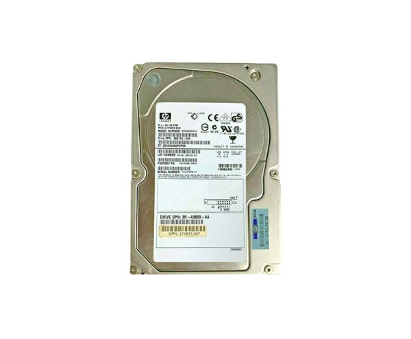 3R-A3833-AA HP 36.4GB 10000RPM Ultra-320 SCSI Hot-Pluggable LVD 80-Pin 3.5-inch Hard Drive