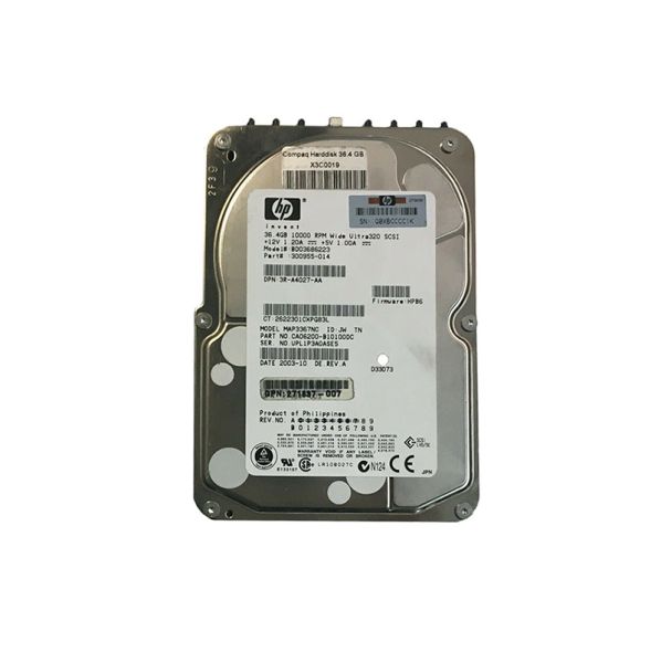 3R-A4027-AA HP 36.4GB 10000RPM Ultra-320 SCSI Hot-Pluggable LVD 80-Pin 3.5-inch Hard Drive