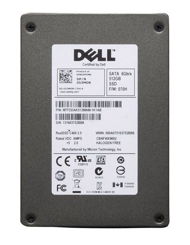 400-AIRQ Dell 512GB Multi-Level Cell (MLC) SATA 6Gb/s Self-Encrypted 2.5-inch Solid State Drive