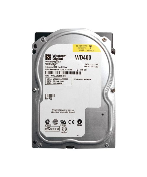 400EB-11CPF0 Western Digital Protege 40GB 5400RPM ATA-100 2MB Cache 3.5-inch Hard Drive