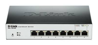 DGS-1100-08P D-Link 8-Port 10/100/1000 (PoE) Managed Gigabit Ethernet Switch with 4 Ethernet Ports