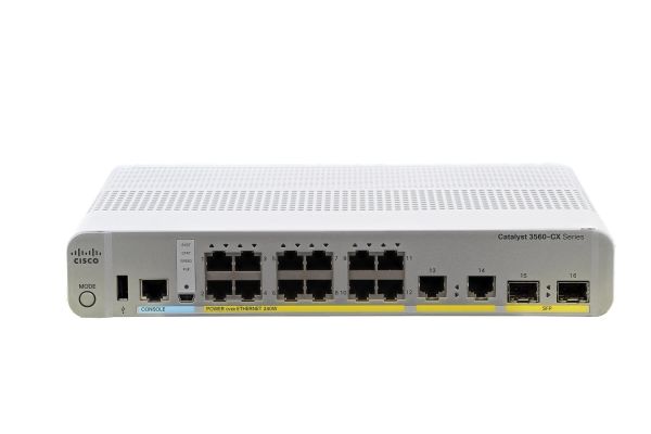 WS-C3560CX-12PC-S Cisco Catalyst PoE+ RJ-45 12 x Ports 10/100/1000Base-T + 2 x combo Gigabit SFP Layer 3 Rack Mountable 1U Gigabit Ethernet Switch