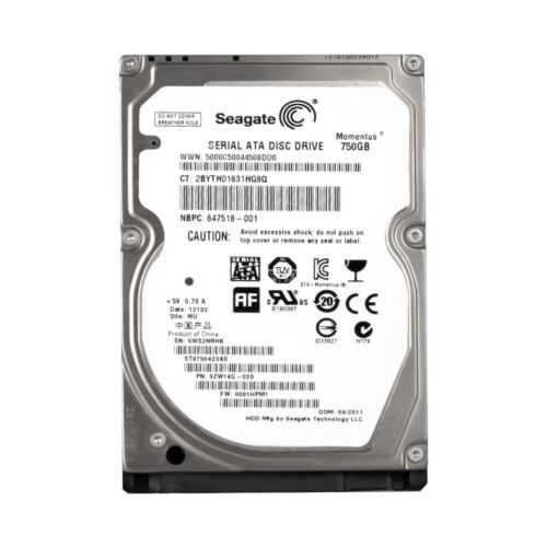 647518-001 HP 750GB 5400RPM SATA 3Gb/s 8MB Cache 2.5-inch Hard Drive