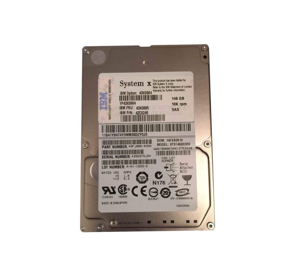 42C0249 IBM 146GB 10000RPM SAS 6GB/s 2.5-inch Hard Disk Drive