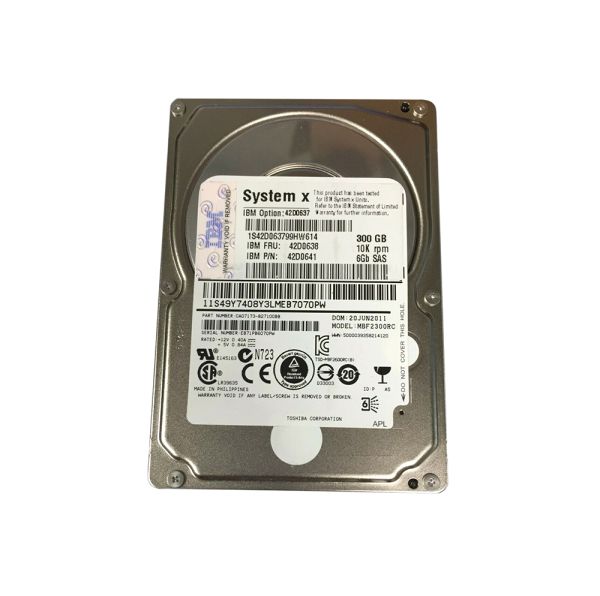 42D0637 IBM 300GB 10000RPM SAS 6Gb/s Hot Swapable 2.5-inch Hard Drive