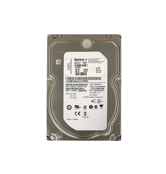 42D0767 IBM 2TB 7200RPM SAS 6GB/s 3.5-inch Hot Swapable Hard Drive with Tray