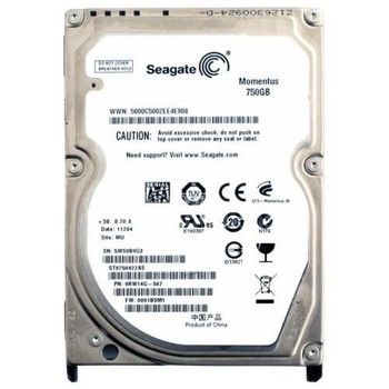 ST907503N1A1AS-RK Seagate Momentus 750GB 7200RPM SATA 3Gb/s 16MB Cache 2.5-inch Hard Drive