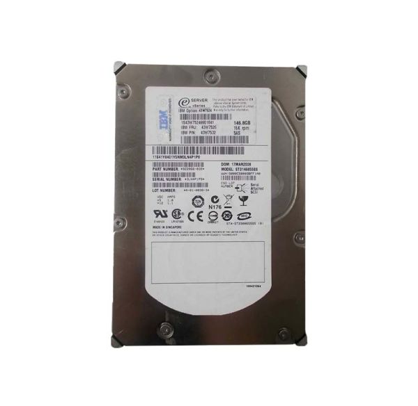 43W7532 IBM 146.8GB 15000RPM SAS 3.0Gbps Hot Swap 16MB Cache 3.5-Inch Hard Drive