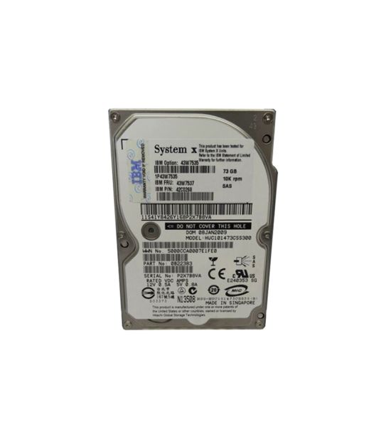 43W7535 IBM 73.4GB 10000RPM SAS 3GB/s Hot-Swappable 2.5-inch Hard Drive