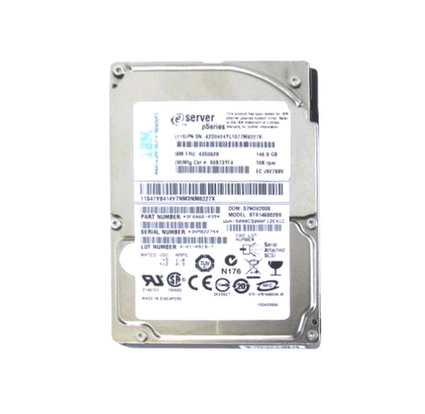 43X0829 Lenovo 146GB 10000RPM SAS Hot Swap Dual Port 2.5-inch Hard Drive