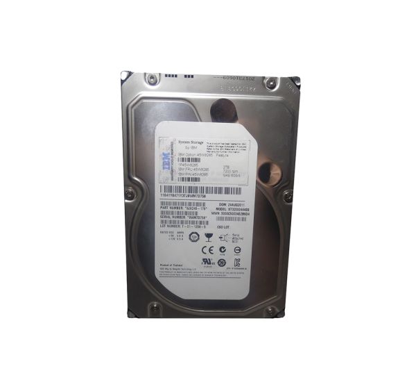 45W8285 IBM 2TB 7200RPM SAS 6GB/s 3.5-inch Hot Swapable Hard Drive with Tray