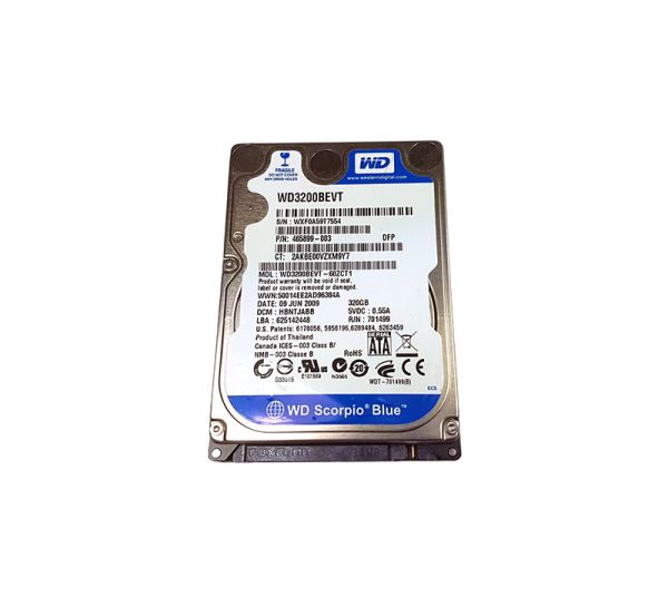 465899-003 HP 320GB 5400RPM SATA 1.5GB/s 2.5-inch Hard Drive