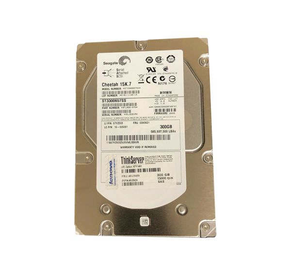 46U3439 IBM Lenovo 300GB 15000RPM SAS 6GB/s 3.5-inch Hard Drive