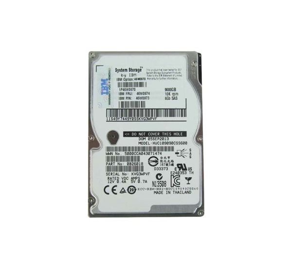 46W0970 IBM 900GB 10000RPM SAS 6Gbps 2.5-inch Hard Drive