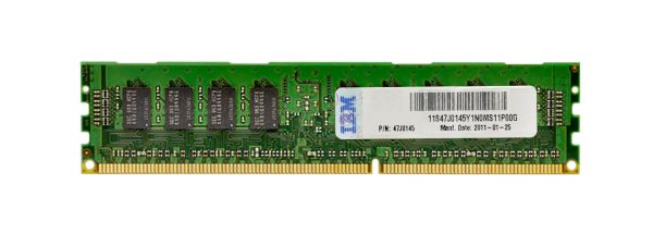 47J0145 IBM 4GB DDR3-1333MHz PC3-10600 ECC Registered CL9 240-Pin DIMM 1.35V Low Voltage Single Rank Memory Module