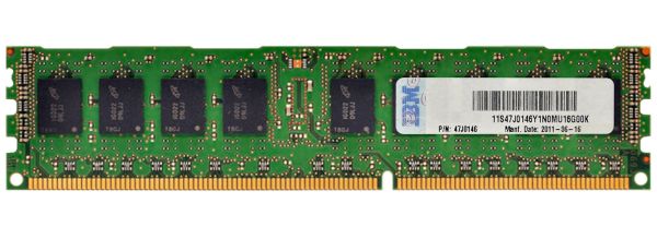 47J0146 IBM 4GB DDR3-1333MHz PC3-10600 ECC Registered CL9 240-Pin DIMM 1.35V Low Voltage Dual Rank Memory Module
