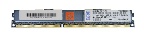 49Y1430 IBM 4GB DDR3-1333MHz PC3-10600 ECC Registered CL9 240-Pin DIMM 1.35V Low Voltage Dual Rank Memory Module