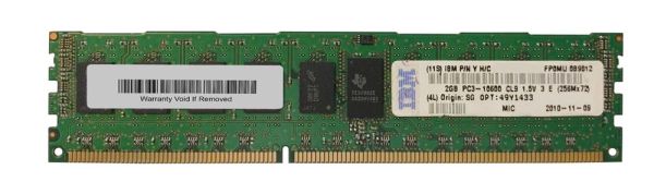 49Y1433 IBM 2GB DDR3-1333MHz PC3-10600 ECC Registered CL9 240-Pin DIMM 1.35V Low Voltage Dual Rank Memory Module