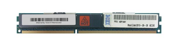 49Y1441 IBM 8GB DDR3-1333MHz PC3-10600 ECC Registered CL9 240-Pin DIMM 1.35V Low Voltage Dual Rank Very Low Profile (VLP) Memory Module