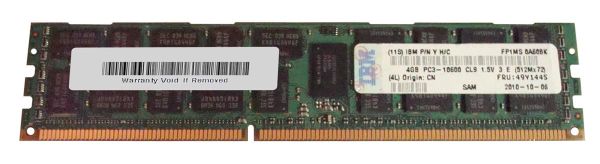 49Y1445 IBM 4GB DDR3-1333MHz PC3-10600 ECC Registered CL9 240-Pin DIMM 1.35V Low Voltage Dual Rank Memory Module