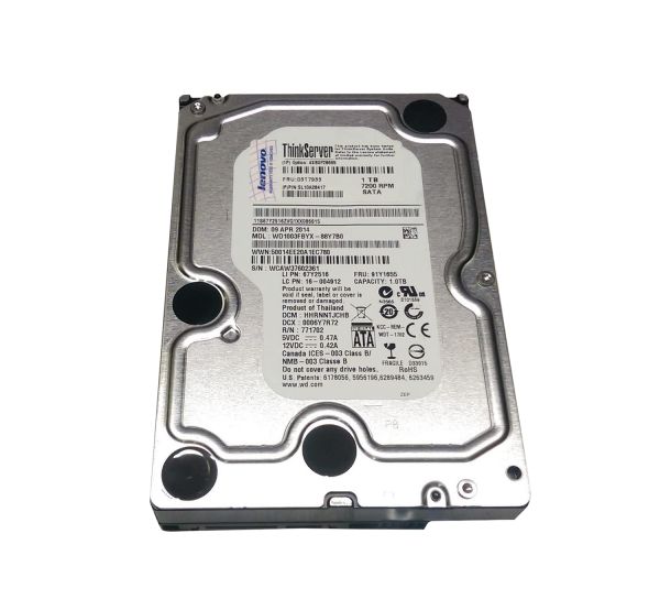 4XB0F28665 Lenovo 1TB 7200RPM SATA 6GB/s 3.5-inch Enterprise Hard Drive with Tray