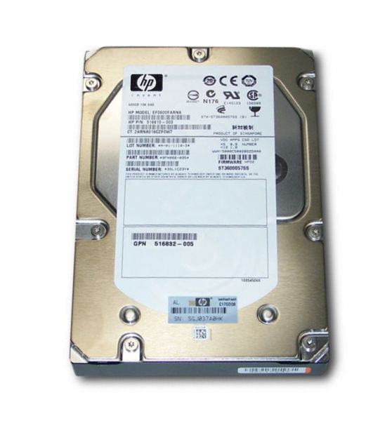 516810-003 HP 600GB 15000RPM SAS 6Gb/s 3.5-inch Hard Drive with Tray