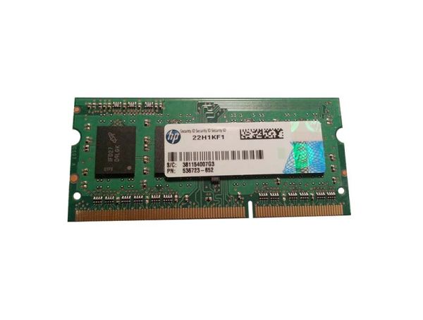536723-652 HP 2GB DDR3-1333MHz PC3-10600 non-ECC Unbuffered CL9 204-Pin SoDimm 1.35V Low Voltage Single Rank Memory Module
