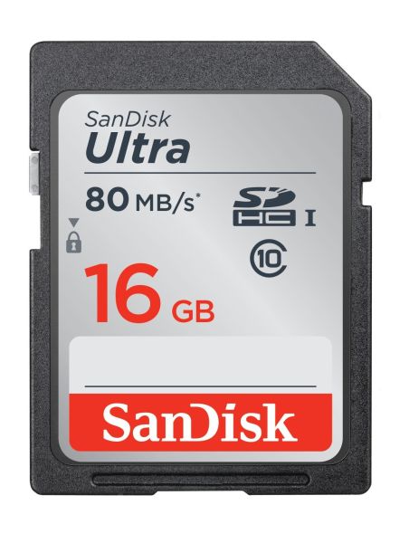 54-96-SDSDH-016G SanDisk Ultra Plus 16GB Read Speed up to 80MB/S SDHC Memory Card