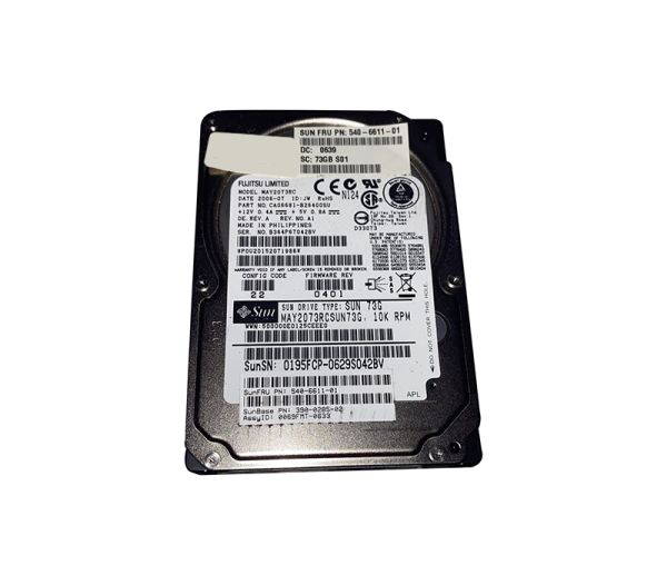540-6611-01 Sun 73GB 10000RPM SAS 3GB/s 16MB Cache Hot-Pluggable 2.5-inch Hard Drive