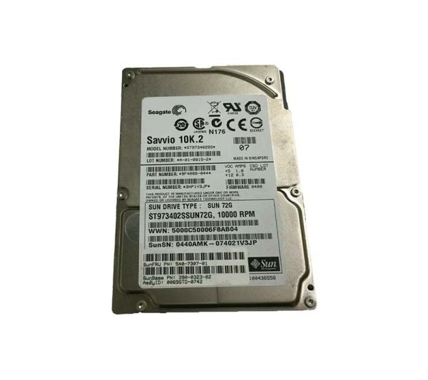 540-7307-02 Sun 73GB 10000RPM SAS 3Gb/s Hot Swap 2.5-inch Hard Drive with Bracket