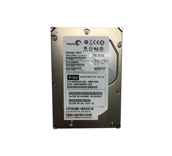 540-7607-01 Sun 146GB 15000RPM SAS 3Gb/s Hot-Swappable 3.5-inch Hard Drive