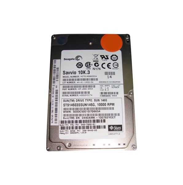 540-7866 Sun 146GB 10000RPM SAS 3GB/s Hot-Pluggable 2.5-inch Hard Drive