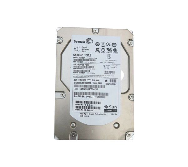 542-0143-02 Sun 600GB 15000RPM SAS 6GB/s Hot-Pluggable 16MB Cache 3.5-inch Hard Drive
