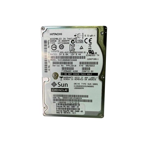 542-0287 Sun 600GB 10000RPM SAS 6.0Gb/s 2.5-inch Hard Drive with Caddy