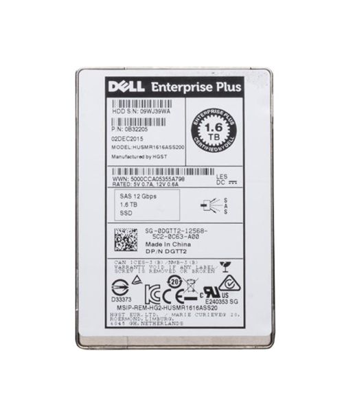 0DGTT2 Dell 1.6TB SAS 12Gb/s 2.5-inch Enterprise Plus MLC Solid State Drive for 13G PowerEdge Server