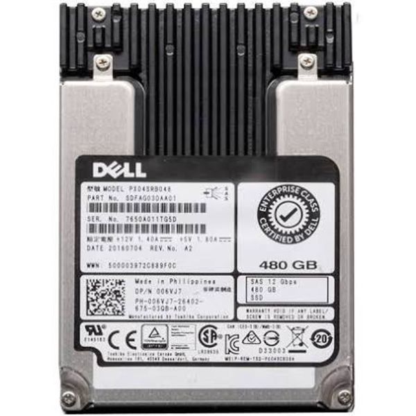 006VJ7 Dell 480GB MLC SAS 12Gb/s Read Intensive 2.5-inch Solid State Drive