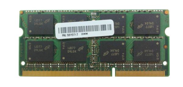 55Y3717 Lenovo 4GB DDR3-1333MHz PC3-10600 non-ECC Unbuffered CL9 204-Pin SoDimm 1.35V Low Voltage Memory Module