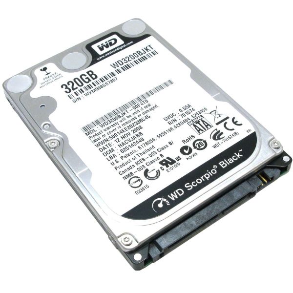 WD3200BJKT Western Digital Scorpio Black 320GB 7200RPM SATA 3Gb/s 16MB Cache 2.5-inch Hard Drive